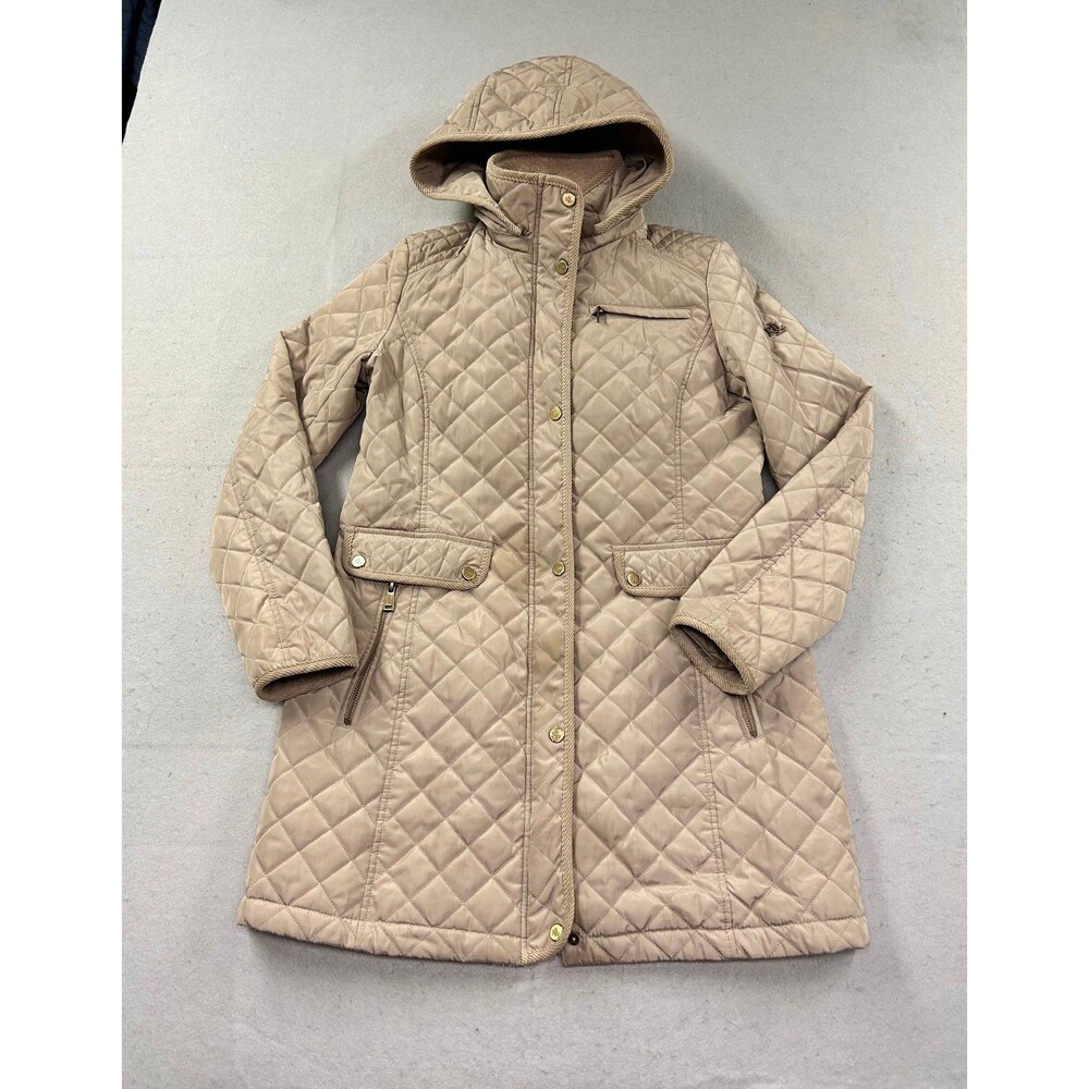 Ralph Lauren Lauren Women’s Quilted Taupe Khaki Jacket Medium Beige